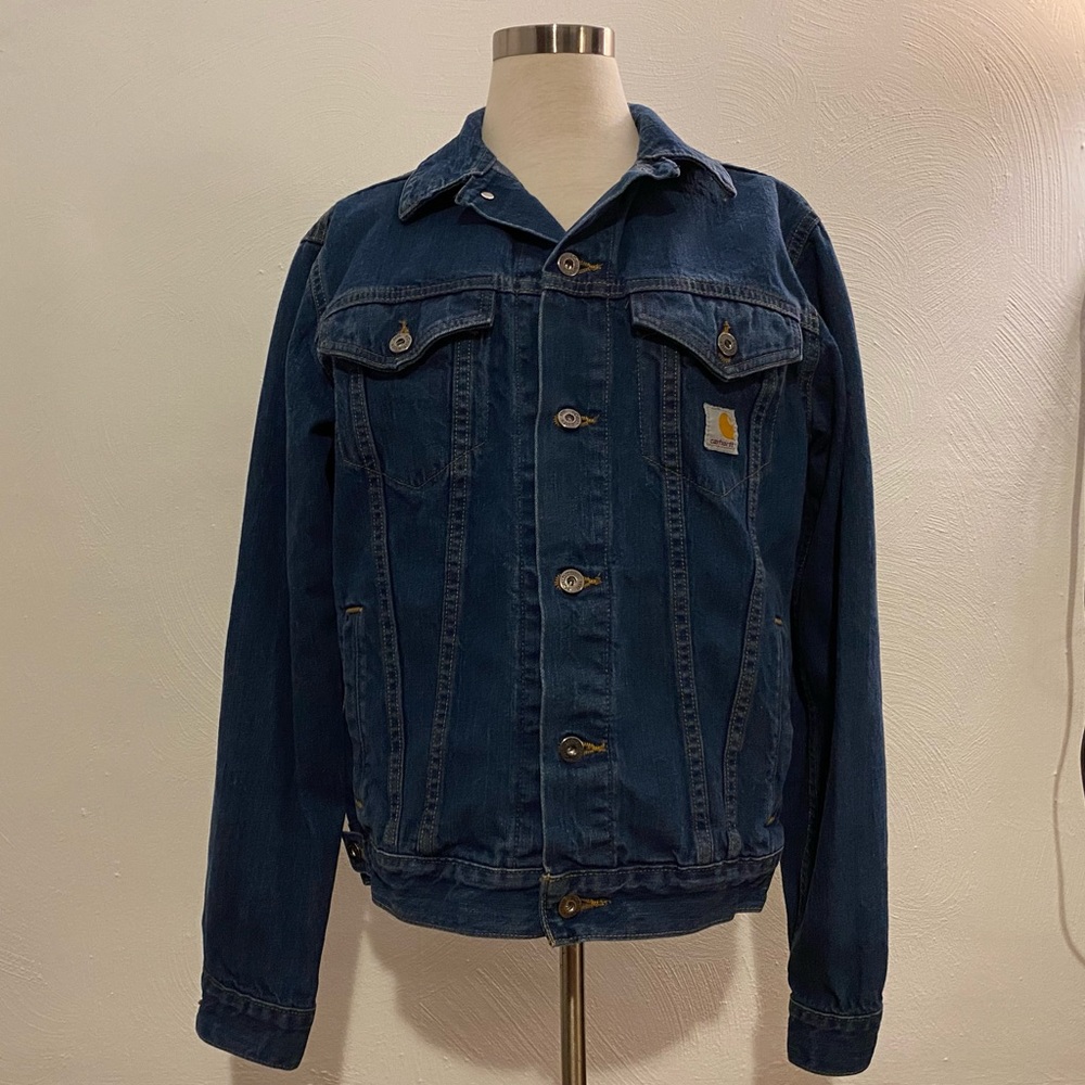 Like-new Carhartt denim blue jean jacket size S